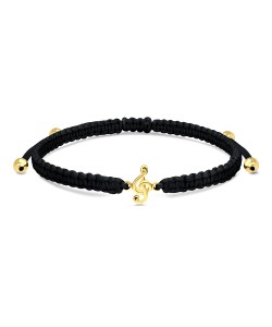 Treble Clef with Knitting Rope Bracelet BR-1503-GP